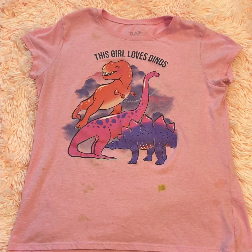 The Children's Place Pink Dino Graphic Tee